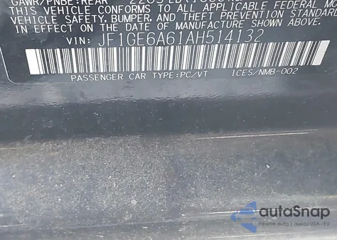 2010 Subaru Impreza 2.5I из США, поврежденный, VIN JF1GE6A61AH514132